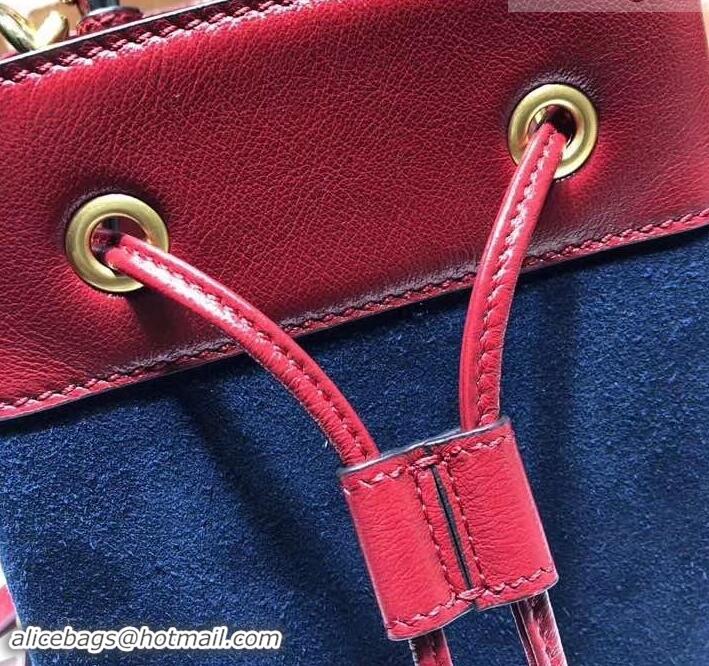 New Design Gucci Ophidia Web Suede Small Bucket Top Handle Bag 550621 Blue