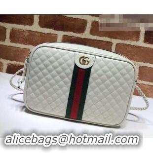 Well Crafted Gucci Laminated Leather Small Shoulder Bag 541051 white