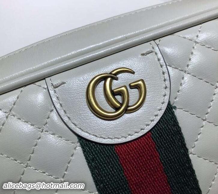 Well Crafted Gucci Laminated Leather Small Shoulder Bag 541051 white