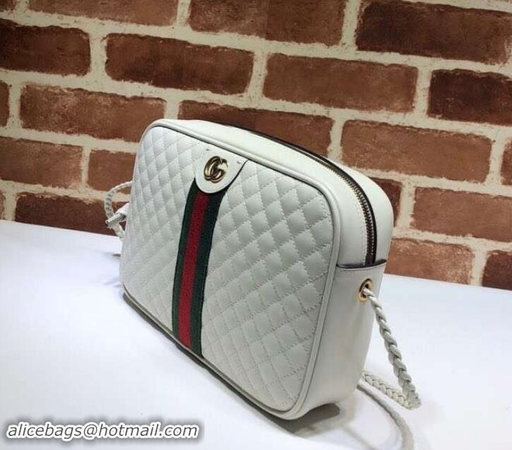 Well Crafted Gucci Laminated Leather Small Shoulder Bag 541051 white