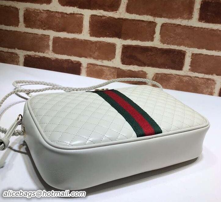 Well Crafted Gucci Laminated Leather Small Shoulder Bag 541051 white