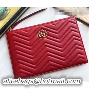 Unique Style Gucci GG Marmont Leather Pouch Clutch Bag 476440 Red