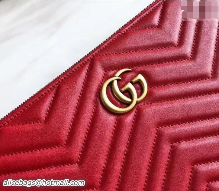 Unique Style Gucci GG Marmont Leather Pouch Clutch Bag 476440 Red