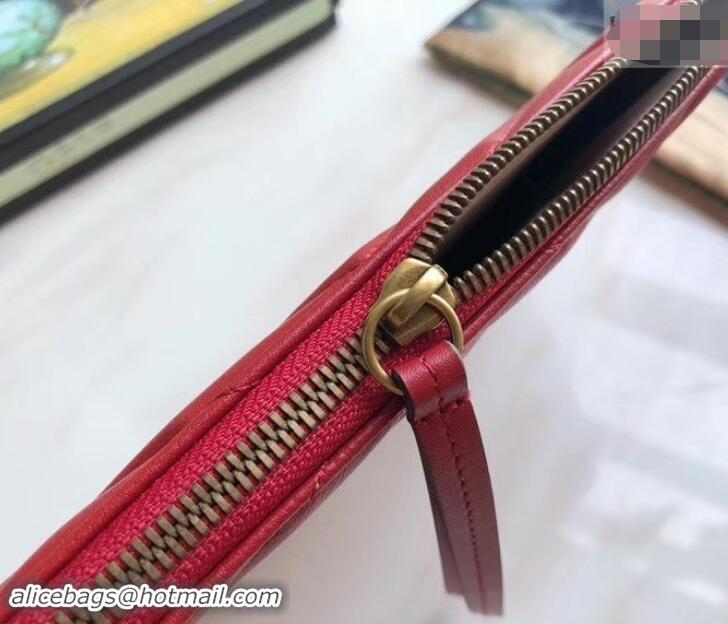 Unique Style Gucci GG Marmont Leather Pouch Clutch Bag 476440 Red