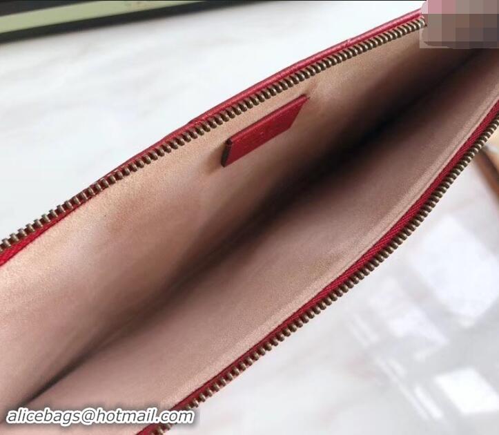 Unique Style Gucci GG Marmont Leather Pouch Clutch Bag 476440 Red