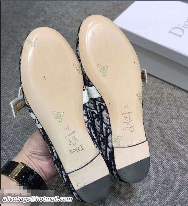 Best Product Dior J'Adior And Bow Ribbon Ballet Pumps In Obliuqe Jacquard Canvas D2301 Black 2019