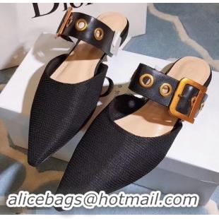 Most Popular Dior D-Dior Mules Technical Canvas CD1804 Black 2019