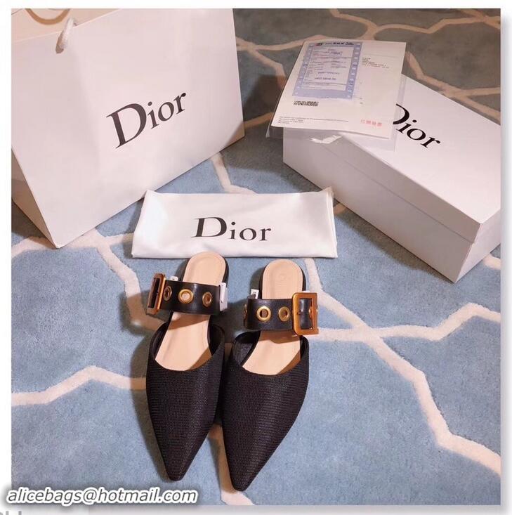 Most Popular Dior D-Dior Mules Technical Canvas CD1804 Black 2019