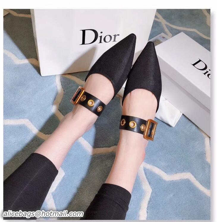 Most Popular Dior D-Dior Mules Technical Canvas CD1804 Black 2019