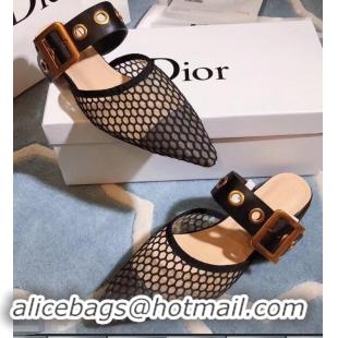 Imitation Low Cost Dior D-Dior Mules CD1806 Mesh Black 2019