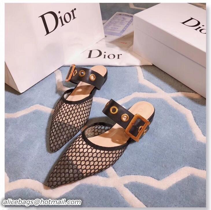 Imitation Low Cost Dior D-Dior Mules CD1806 Mesh Black 2019