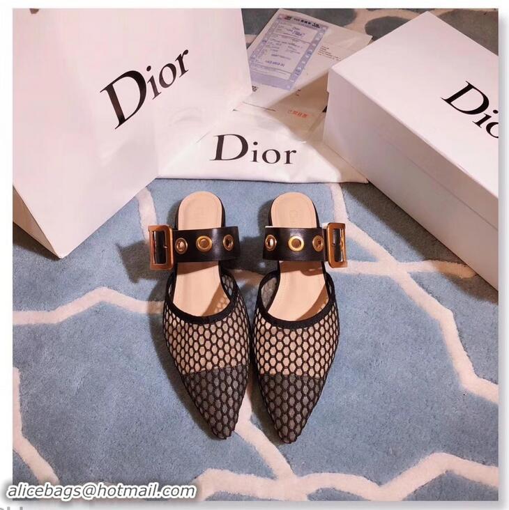 Imitation Low Cost Dior D-Dior Mules CD1806 Mesh Black 2019