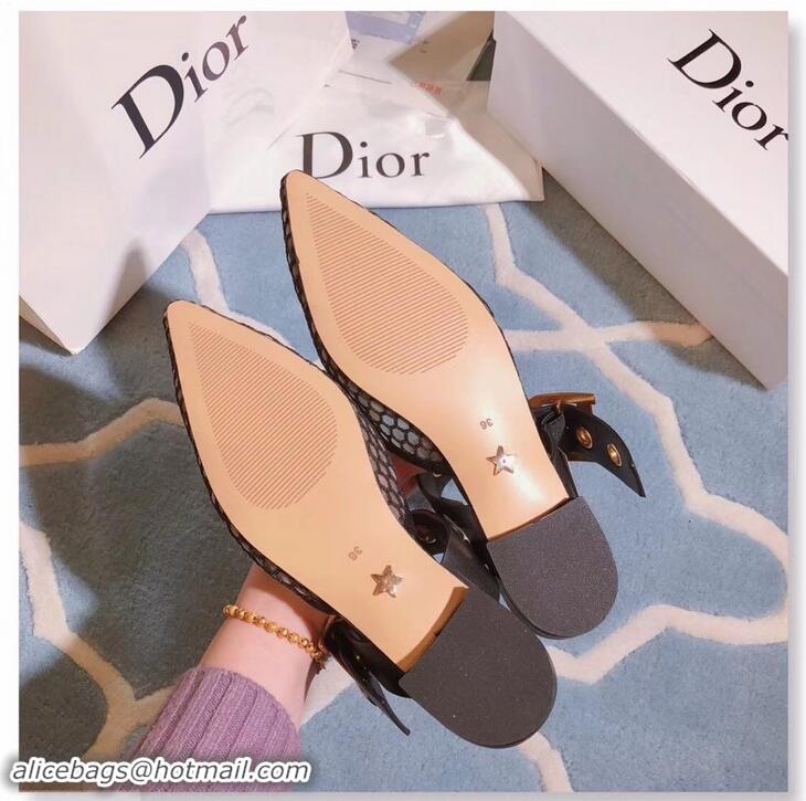 Imitation Low Cost Dior D-Dior Mules CD1806 Mesh Black 2019