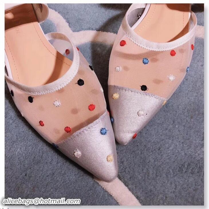 Super Quality Dior D-Dior Mules Polka Dots CD1807 White 2019