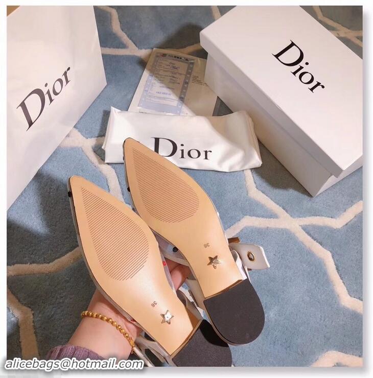 Super Quality Dior D-Dior Mules Polka Dots CD1807 White 2019