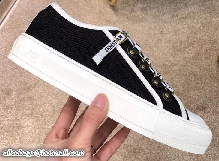 Grade Quality Dior WALK'N'DIOR Low-top Sneakers with J'Adior Laces Canvas CD1905 Black 2019