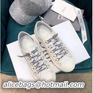 Good Quality Dior WALK'N'DIOR Low-top Sneakers with J'Adior Laces Canvas CD1905 White 2019