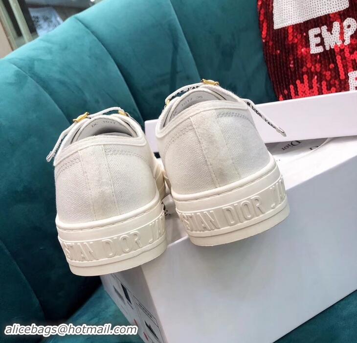 Good Quality Dior WALK'N'DIOR Low-top Sneakers with J'Adior Laces Canvas CD1905 White 2019