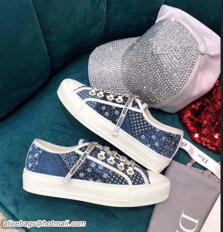 Hot Sell Dior WALK'N'DIOR Low-top Sneakers with J'Adior Laces Embroidered Denim Patchwork CD1912 2019