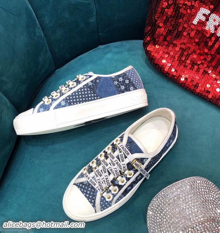 Hot Sell Dior WALK'N'DIOR Low-top Sneakers with J'Adior Laces Embroidered Denim Patchwork CD1912 2019