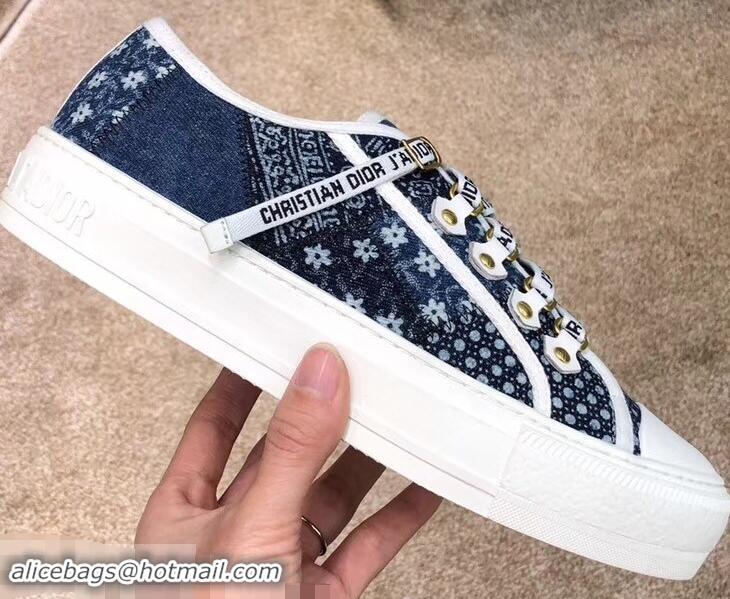 Hot Sell Dior WALK'N'DIOR Low-top Sneakers with J'Adior Laces Embroidered Denim Patchwork CD1912 2019