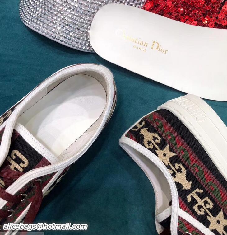 Buy Luxury Dior WALK'N'DIOR Low-top Sneakers Embroidered Canvas CD1913 Star 2019