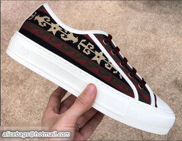 Buy Luxury Dior WALK'N'DIOR Low-top Sneakers Embroidered Canvas CD1913 Star 2019