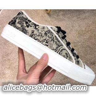 Original Dior WALK'N'DIOR Low-top Sneakers Embroidered Toile de Jouy motif CD1916 Black 2019