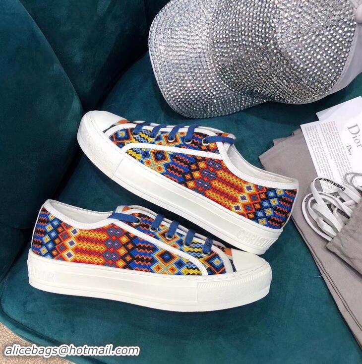 Generous Dior WALK'N'DIOR Low-top Sneakers Multi-Coloured Embroidered Canvas CD1919 2019