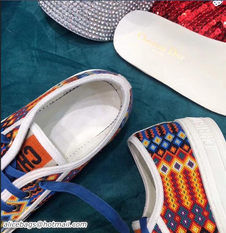 Generous Dior WALK'N'DIOR Low-top Sneakers Multi-Coloured Embroidered Canvas CD1919 2019