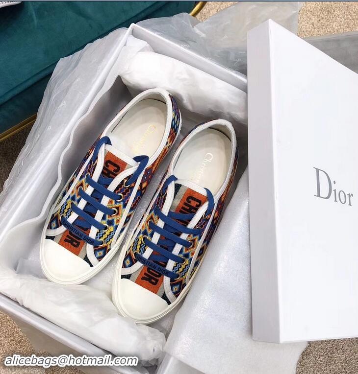 Generous Dior WALK'N'DIOR Low-top Sneakers Multi-Coloured Embroidered Canvas CD1919 2019