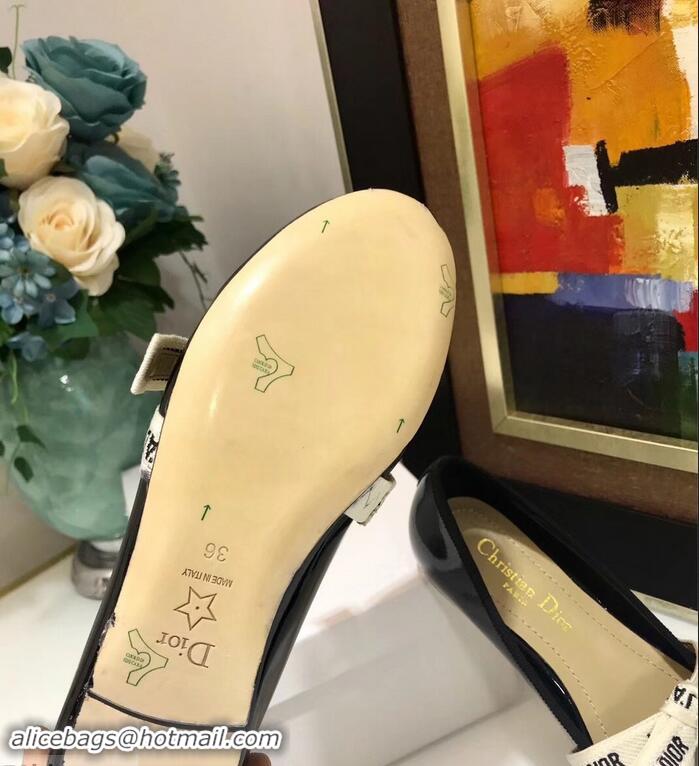 Market Sells Miss Dior J'Adior And Bow Ribbon Ballet Pumps Patent CD2002 Black 2019