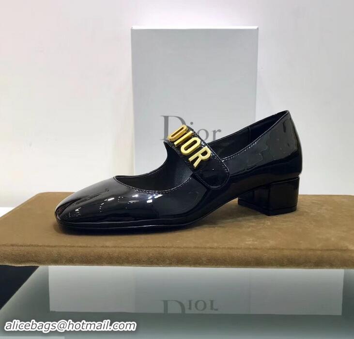 Classic Hot Sell Dior Heel 3cm Baby-D Ballet Pumps Patent CD2012 Black 2019