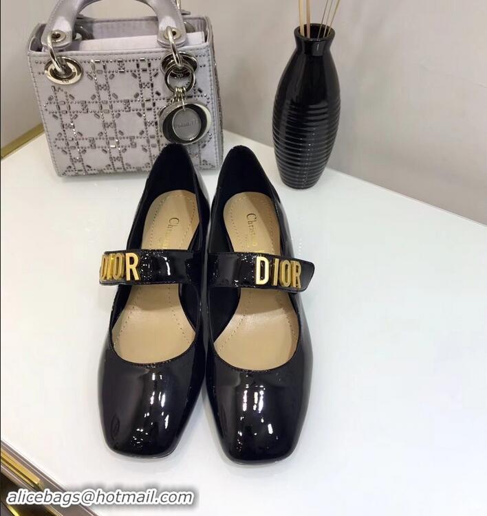 Classic Hot Sell Dior Heel 3cm Baby-D Ballet Pumps Patent CD2012 Black 2019