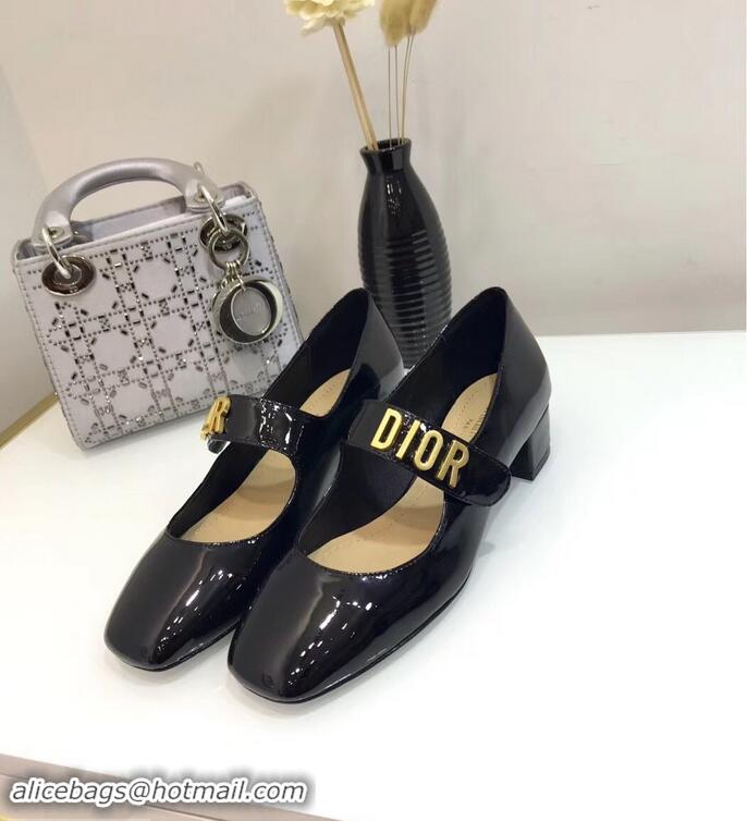 Classic Hot Sell Dior Heel 3cm Baby-D Ballet Pumps Patent CD2012 Black 2019