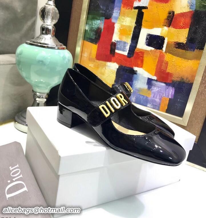 Classic Hot Sell Dior Heel 3cm Baby-D Ballet Pumps Patent CD2012 Black 2019