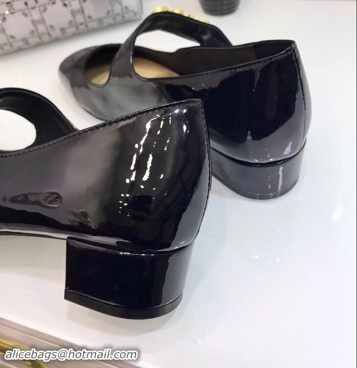 Classic Hot Sell Dior Heel 3cm Baby-D Ballet Pumps Patent CD2012 Black 2019