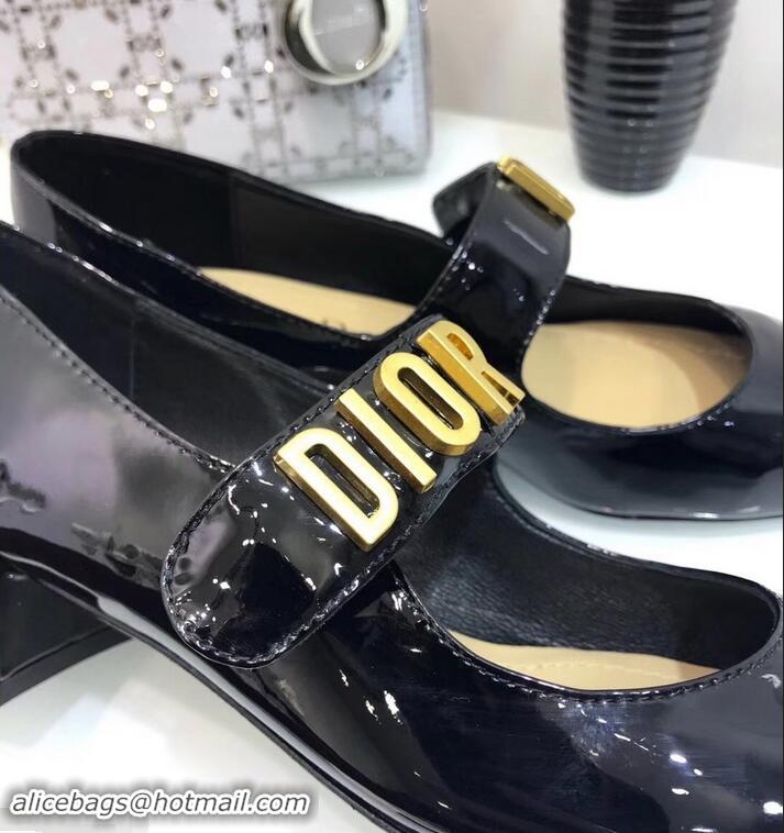 Classic Hot Sell Dior Heel 3cm Baby-D Ballet Pumps Patent CD2012 Black 2019