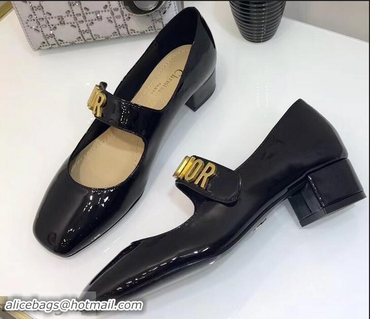 Classic Hot Sell Dior Heel 3cm Baby-D Ballet Pumps Patent CD2012 Black 2019