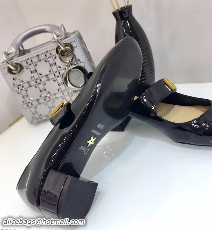 Classic Hot Sell Dior Heel 3cm Baby-D Ballet Pumps Patent CD2012 Black 2019