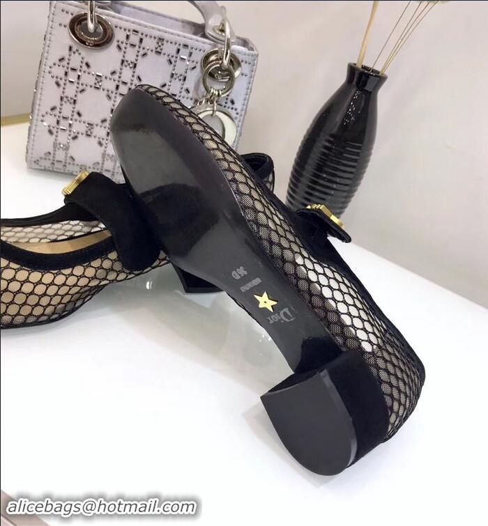 Classic Specials Dior Heel 3cm Baby-D Ballet Pumps CD2014 Mesh Black 2019