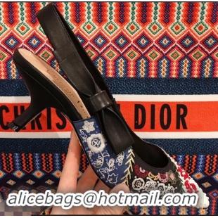 Imitation Dior Heel 6.5cm Embroidered Slingback Pumps High-Heeled Shoe CD1314 2019