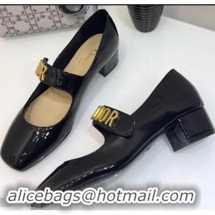 Buy Luxury Dior Heel 5cm Baby-D Ballet Pumps Patent CD2003 Black 2019