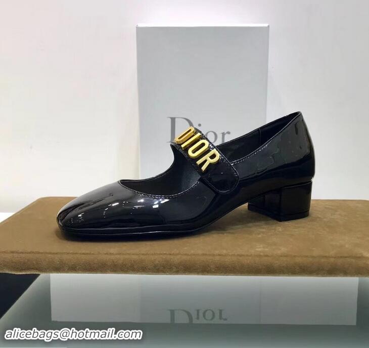 Buy Luxury Dior Heel 5cm Baby-D Ballet Pumps Patent CD2003 Black 2019