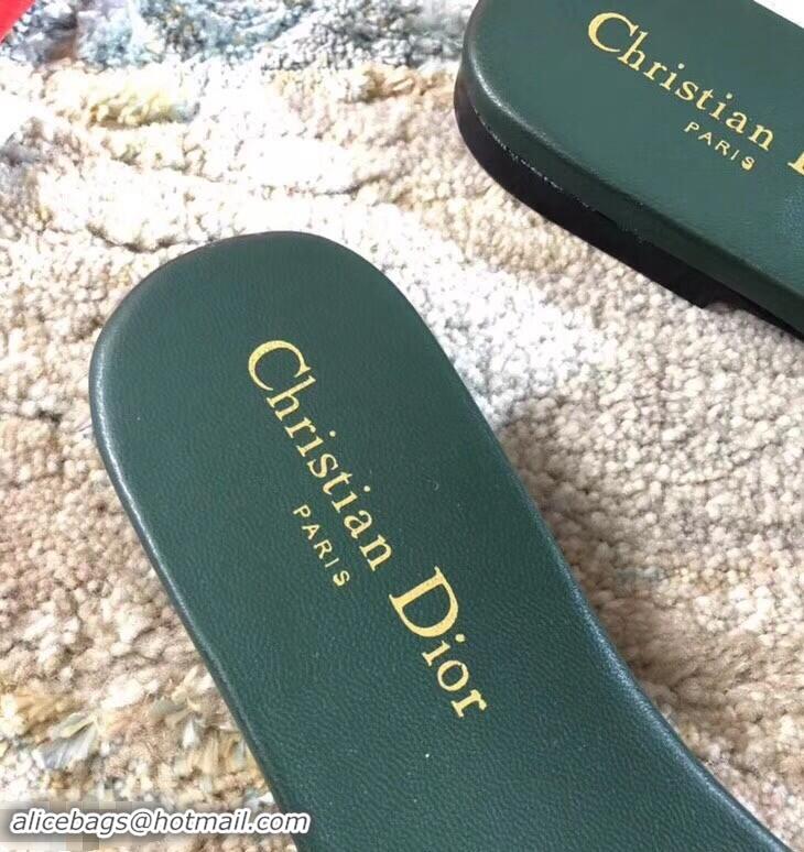 Imitation Dior Woven Logo Dway Mules Slipper Sandals CD1802 Green 2019