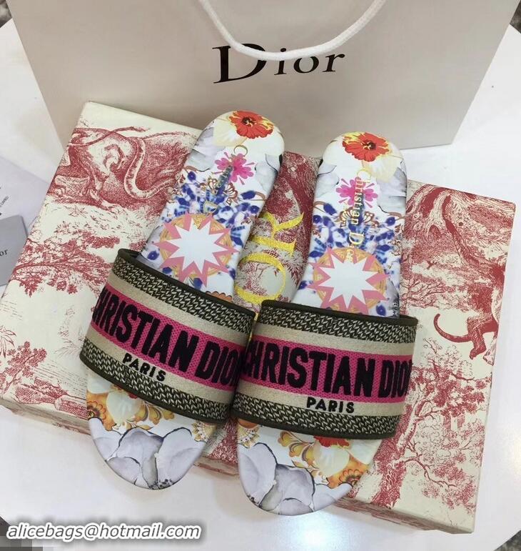 Elegant Dior Woven Logo Print Dway Mules Slipper Sandals CD1804 2019