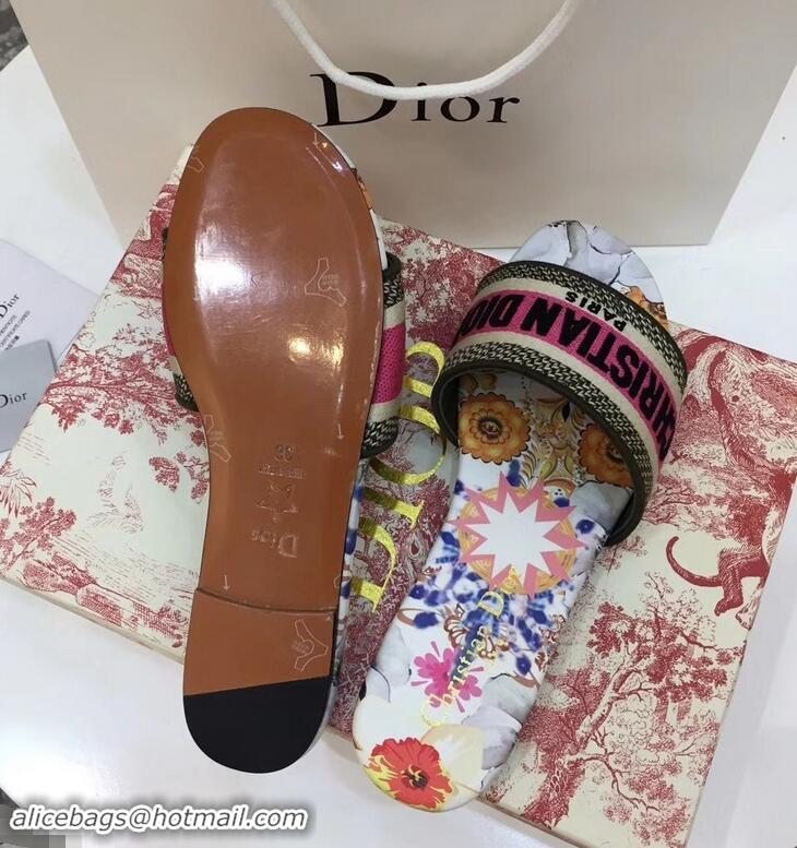 Elegant Dior Woven Logo Print Dway Mules Slipper Sandals CD1804 2019