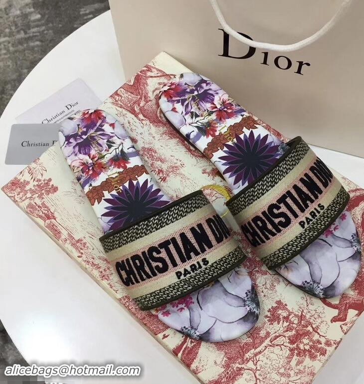 Spot Imitation Dior Woven Logo Print Dway Mules Slipper Sandals CD1805 2019