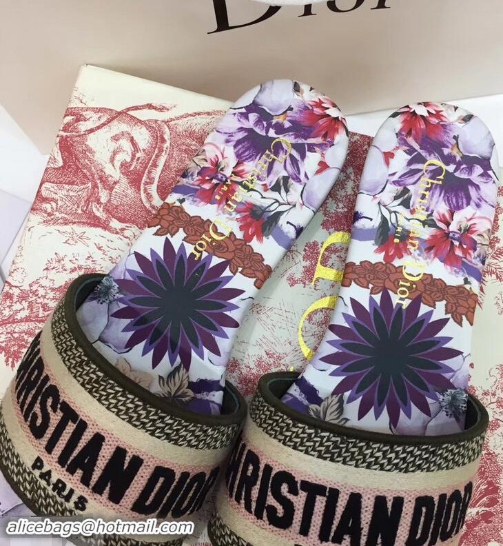 Spot Imitation Dior Woven Logo Print Dway Mules Slipper Sandals CD1805 2019