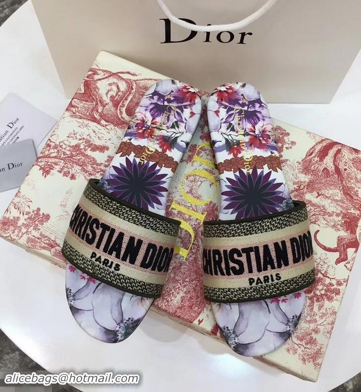 Spot Imitation Dior Woven Logo Print Dway Mules Slipper Sandals CD1805 2019